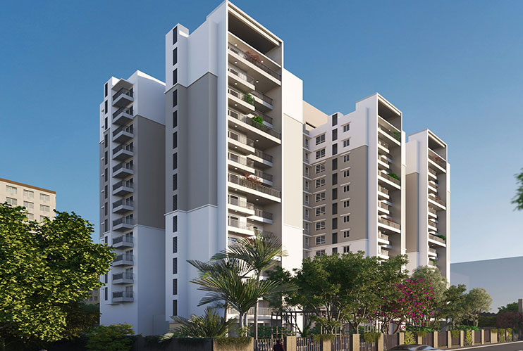 Sapthagiri Nirvana residential towers aerial exterior view Varthur-Sarjapur Road, Bangalore