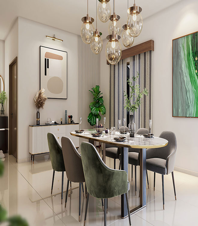 Spacious 2 & 3 BHK apartment layout with elegant interiors Sapthagiri Nirvana, Gunjur